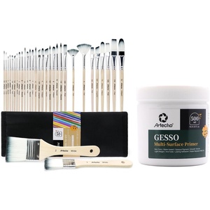 image:imageArtecho Gesso 169oz  500ml amp 32 PCS Paint Brushes for Acrylic Painting