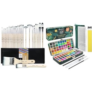 image:imageArtecho Watercolor Paint Set 100 Colors amp 32 PCS Paint Brushes for Acrylic Painting