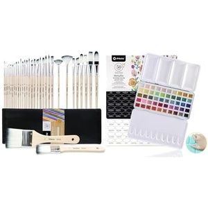 image:imageArtecho Watercolor Paint Set 50 Metallic Colors amp 32 PCS Paint Brushes for Acrylic Painting