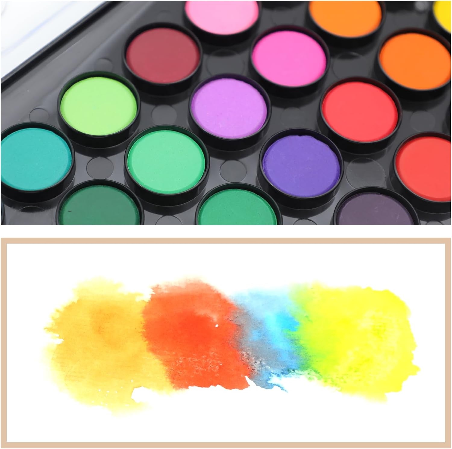 image:imageArtecho 48 Colors Watercolor Paint Set with 10 Paint Brushes A5 Watercolor Paper Pad and 2 Watercolor Pens Washable Water Colors Paint Adult Set48 colors with paper pad