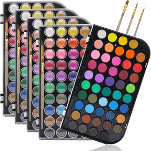 image:imageArtecho 48 Colors Watercolor Paint Set with 10 Paint Brushes A5 Watercolor Paper Pad and 2 Watercolor Pens Washable Water Colors Paint Adult Set48 colors 5 pack
