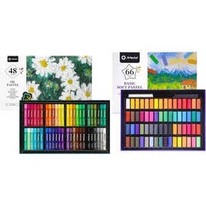 image:imageArtecho Oil Pastels Set of 48 Colors amp 66pcs Soft Pastels