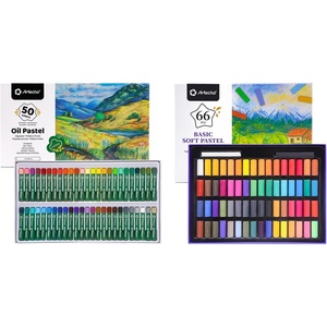 image:imageArtecho Oil Pastels Set of 50 Colors 8 x 60 mm amp 66pcs Soft Pastels 64 Colors Including 4 Fluorescent Colors