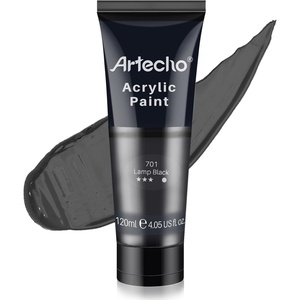image:imageArtecho Turquoise Blue Acrylic Paint 120ml  405oz Tubes Art Craft Paints for Canvas Painting Rock Stone Wood Fabric Art SuppliesLamp Black