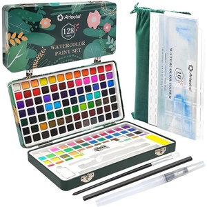image:imageArtecho Watercolor Paint Set 72 Colors Travel Watercolor Set with Watercolor Papers and Brushes Ideal for Amateur Hobbyists Painting Lovers and Artists128 Colors