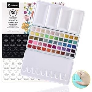 image:imageArtecho Watercolor Paint Set 72 Colors Travel Watercolor Set with Watercolor Papers and Brushes Ideal for Amateur Hobbyists Painting Lovers and Artists50 Colors Metallic