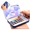 image:imageArtecho 24 Colors Watercolor Paint Set Portable Travel Tin Box with Brush  Watercolor Paper Color Chart amp Sponge Included  Lightweight Metal Case  Creative Gift for Artists Students Beginners24 colors
