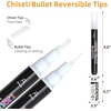 image:imageArtecho 24 Colors Liquid Chalk Markers with 6mm Reversible Tip Pens  Nontoxic amp Erasable Chalk Pens with BulletChisel Tips Perfect for Glass Windows Cars Blackboards amp Bistro Signs4 Pcs White
