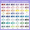 image:imageArtecho Dual Tip Acrylic Paint Pen Black 5pcs setFine Tip and Brush Tip  Ideal for Rock Painting Stone Wood Paper Canvas Ceramic Glass Fabric amp DIY Crafts48 Colors Automatic Ink Control