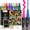 image:imageArtecho 24 Colors Liquid Chalk Markers with 6mm Reversible Tip Pens  Nontoxic amp Erasable Chalk Pens with BulletChisel Tips Perfect for Glass Windows Cars Blackboards amp Bistro Signs24 Colors