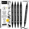 image:imageArtecho Dual Tip Acrylic Paint Pen Black 5pcs setFine Tip and Brush Tip  Ideal for Rock Painting Stone Wood Paper Canvas Ceramic Glass Fabric amp DIY Crafts5 Pcs Black