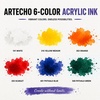 image:imageArtecho Acrylic Ink Set 6 Colors 20ml Dropper Bottles  Highflow acrylic ink for drawing calligraphy amp pouring6 primary colors
