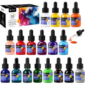 image:imageArtecho Acrylic Ink Set 6 Colors 20ml Dropper Bottles  Highflow acrylic ink for drawing calligraphy amp pouring18 primary colors