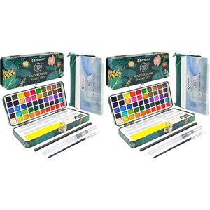 image:imageArtecho 50Color Watercolor Paint Set Compact Travel Tin Case Pack of 2