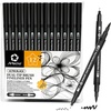 image:imageArtecho 12pcs Black Colors Dual Tip Markers for Drawing12 black colors