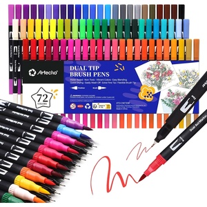image:imageArtecho 12pcs Black Colors Dual Tip Markers for Drawing72 colors