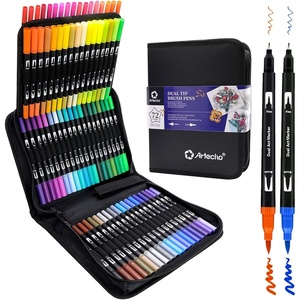 image:imageArtecho 12pcs Black Colors Dual Tip Markers for Drawing72 colors with bag