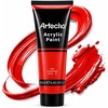 image:imageArtecho 12 Colors Acrylic Paint 250ml  845oz TubeScarlet