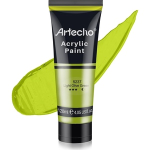 image:imageArtecho 12 Colors Acrylic Paint 250ml  845oz TubeLight Olive Green