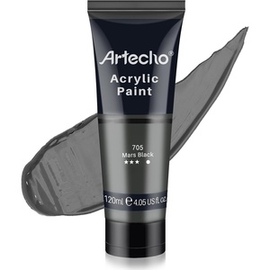 image:imageArtecho 12 Colors Acrylic Paint 250ml  845oz TubeMars Black