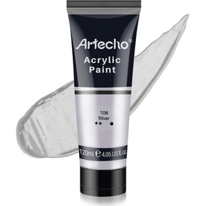 image:imageArtecho 12 Colors Acrylic Paint 250ml  845oz TubeSilver